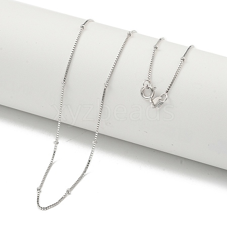 925 Sterling Silver Box Chain Necklaces NJEW-C052-05P-1