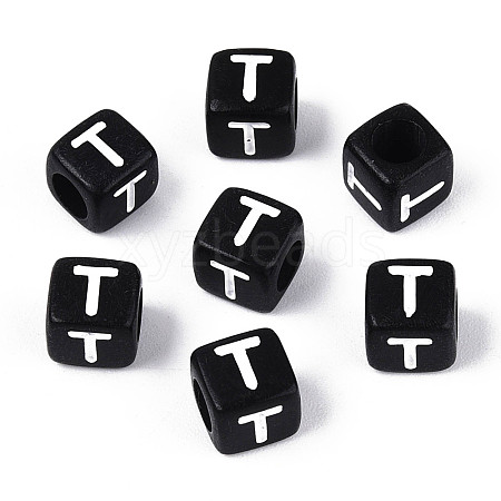 Initial Acrylic Horizontal Hole Beads X-OACR-ZX006-35T-1