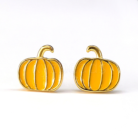 S925 Sterling Silver Pumpkin Stud Earrings YA0535-1