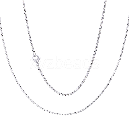 304 Stainless Steel Box Chain Necklace Makings AJEW-WH0270-251-1