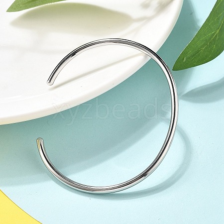 304 Stainless Steel Cuff Bangles for Women Men STAS-B082-08P-1