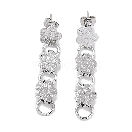 304 Stainless Steel Stud Dangle Earrings for Women EJEW-Q381-04P-1