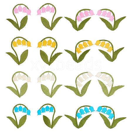 16Pcs 16 Colors Polyester & Cotton Clothing Patches DIY-FG0010-39-1