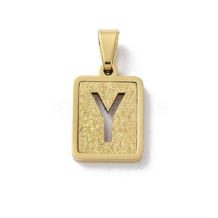 304 Stainless Steel Alphabet Pendants STAS-S152-01G-Y-1