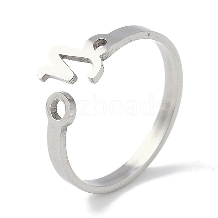 Non-Tarnish Constellations 304 Stainless Steel Open Cuff Ring for Women RJEW-L122-001P-05-1