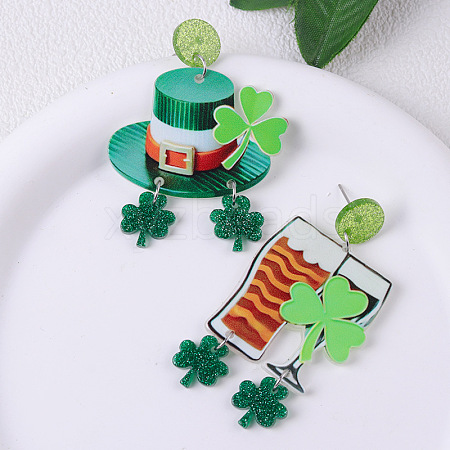 Creative Saint Patrick Style Acrylic Stud Earrings FS-WGAE93E-06-1