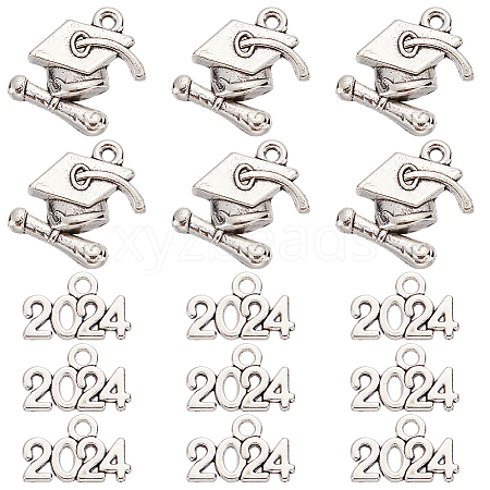 100Pcs 2 Styles Tibetan Style Alloy Charms TIBE-SC0001-88-1