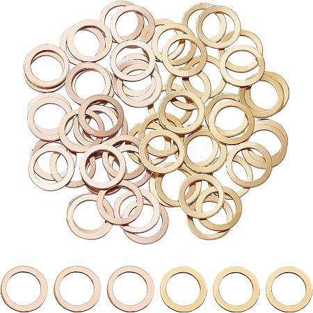 Unicraftale 60Pcs 2 Colors PVD Vacuum Plating 304 Stainless Steel Linking Rings STAS-UN0018-37-1