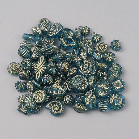 Plating Transparent Acrylic Beads OACR-WH0028-26A-1