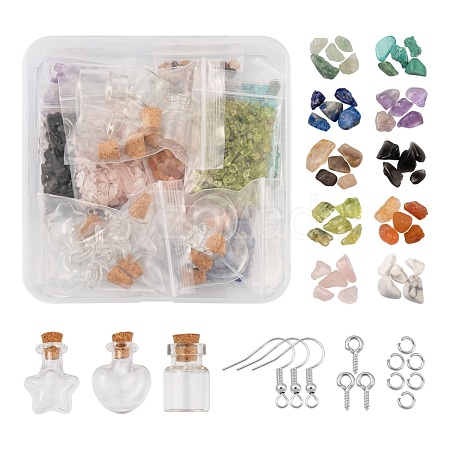 DIY Wish Bottle Pendant Earring Making Kits X-DIY-FS0002-26-1