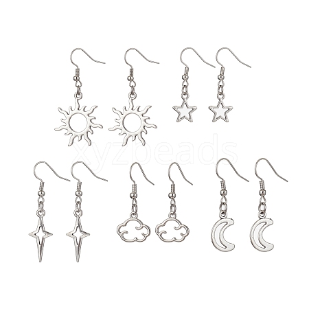 Alloy Hollow Dangle Earrings EJEW-JE05495-1