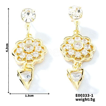 Cute Hollow Out Flower Stud Earrings with Rhinestones PX4144-1-1