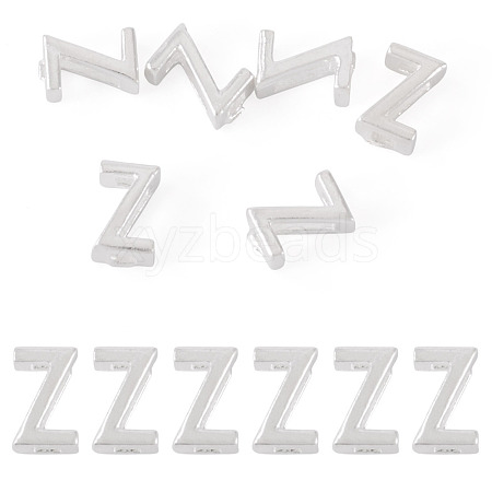 6Pcs 925 Sterling Silver Hollow Initial Beads STER-TA0001-53Z-1