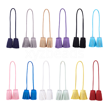 12Pcs 12 Color Double-end Velvet Tassels Pendant DIY-GN0001-10-1