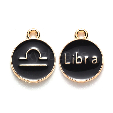 Alloy Enamel Pendants X-ENAM-S124-01B-08K-1