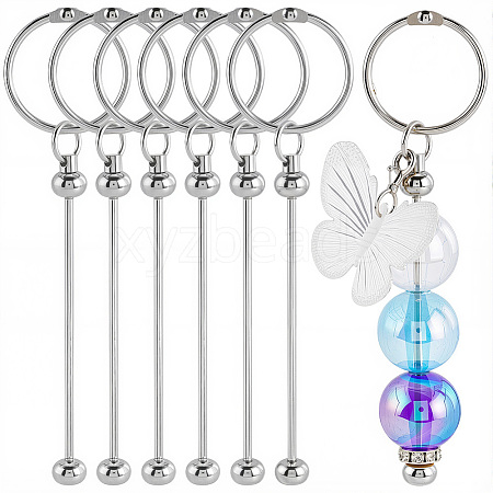 10Pcs Iron Bar Beadable Keychain Clasps AJEW-SC0003-89P-1