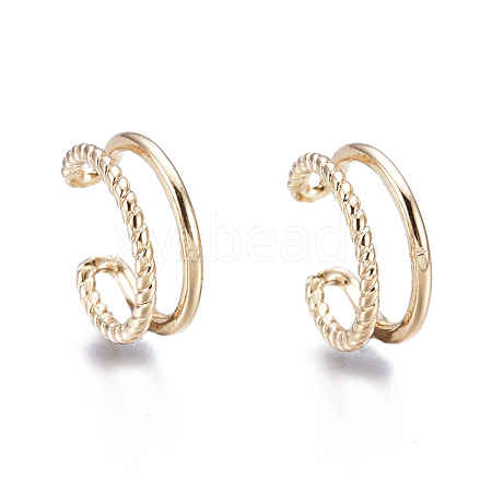 Brass Cuff Earrings EJEW-I249-16G-1