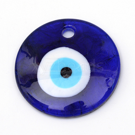 Handmade Evil Eye Lampwork Pendants X-LAMP-R134-40mm-01-1