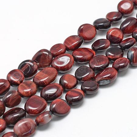 Dyed & Heated Natural Red Tiger Eye Beads Strands G-R445-8x10-30-1