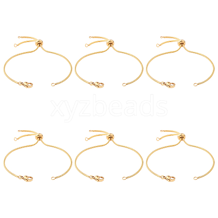 SUNNYCLUE 6Pcs Brass Slider Bracelets Makings AJEW-SC0001-29-1