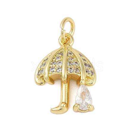 Rack Plating Brass Micro Pave Cubic Zirconia Pendants KK-R166-02G-03-1