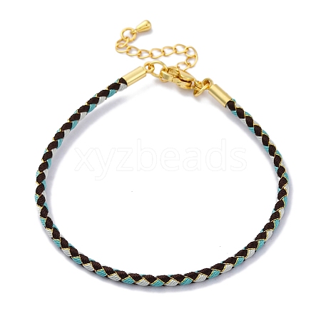 Polyester Cord Braided Bracelet Makings MAK-Z003-01G-11-1