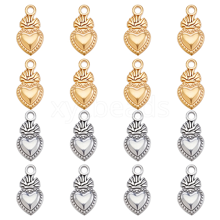 16Pcs 2 Colors 304 Stainless Steel Pendants STAS-HY0002-04-1