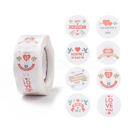 Valentine's Day Round Paper Stickers DIY-I107-05B-1