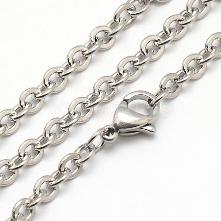 Tarnish Resistant Trendy Unisex 304 Stainless Steel Cable Chain Necklaces NJEW-M047-C-01-1