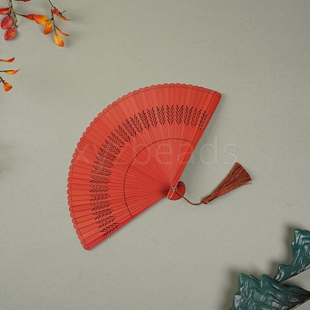 Bamboo Folding Fan with Tassel PW-WG8E673-07-1