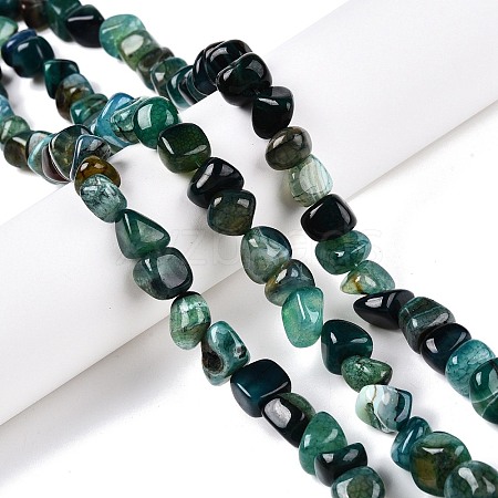 Natural Dyed & Heated Agate Beads Strands G-N342-65B-1