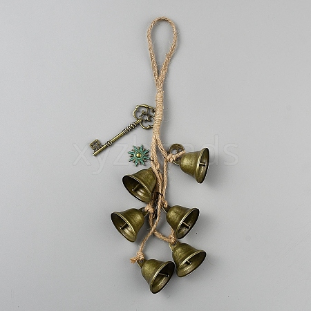Iron Bell Witch Wind Chimes for Door Wall Hanging Ornaments HJEW-WH20003-32-1