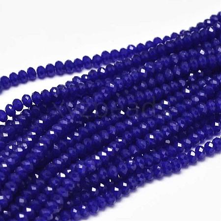 Faceted Rondelle Glass Beads Strands GLAA-I033-3mm-01-1