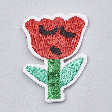 Computerized Embroidery Cloth Iron On/Sew On Patches AJEW-S069-010-1