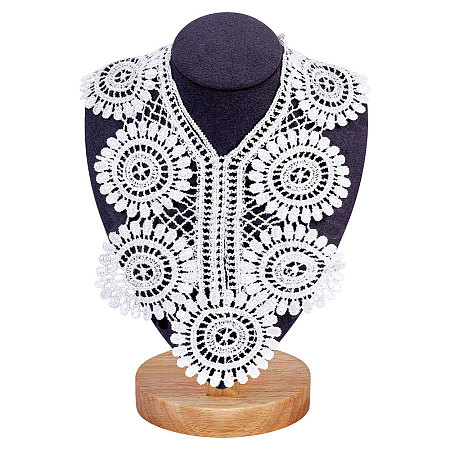 Sunflower Pattern Embroidered Floral Lace Collar DIY-WH0308-324B-1