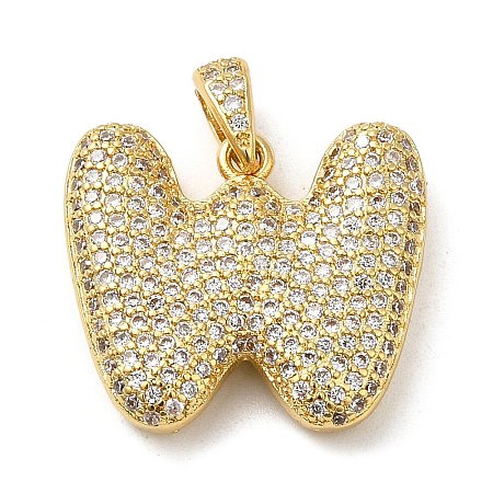 Brass Micro Pave Cubic Zirconia Pendants KK-E061-03G-23-1