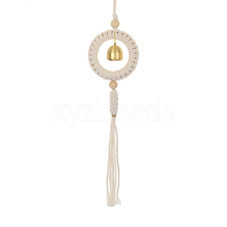 Handmade Cotton Cord Ring Hanging Ornaments HJEW-TA00307-1