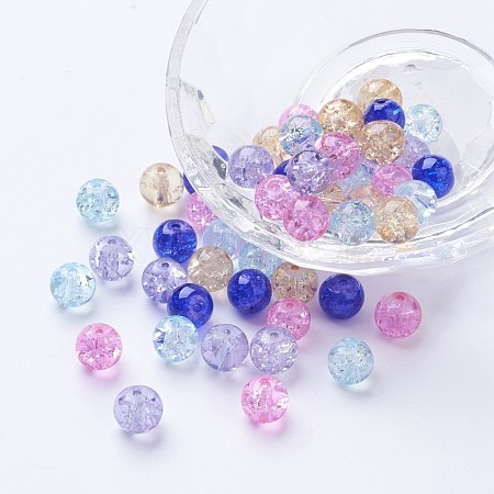 Baking Painted Crackle Glass Beads DGLA-X0006-8mm-06-1