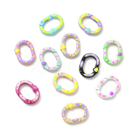 Spray Painted Alloy Spring Gate Rings FIND-A027-02-1