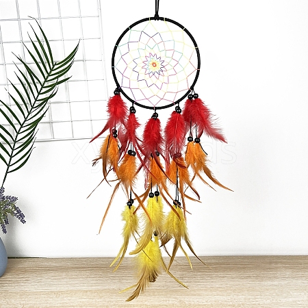 Cotton Woven Net/Web with Feather Hanging Decorations PW-WGB1C4D-01-1