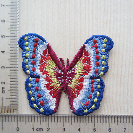 Butterfly Shape Computerized Embroidery Cloth Iron on/Sew on Patches WG11256-05-1