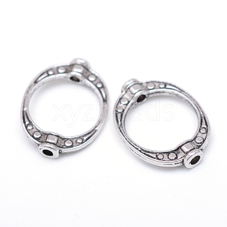 Donut Tibetan Style Alloy Bead Frames X-TIBE-R309-04AS-RS-1