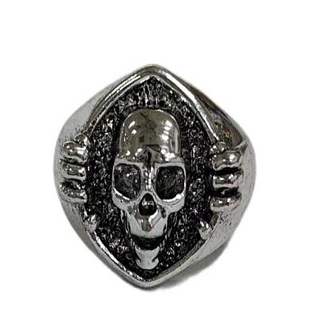 Alloy Skull Finger Rings SKUL-PW0002-039D-P-1