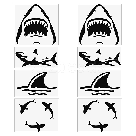 Gorgecraft 8 Sheets 4 Styles PET Waterproof Car Stickers STIC-GF0001-10A-1