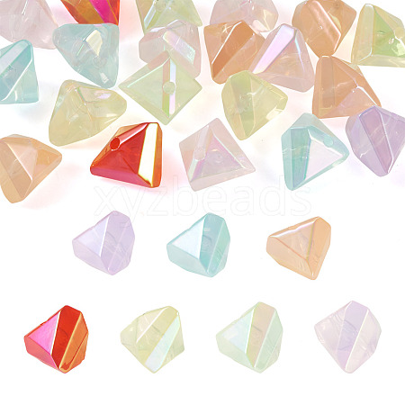 20Pcs UV Plating Opaque Acrylic Imitation Jelly Beads OACR-TADJ0001-09A-1