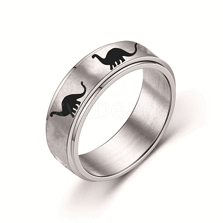 Rotating Titanium Steel Anxiety Relief Rings for Women Men PW-WG4928D-19-1