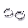 Brass Micro Pave Cubic Zirconia Huggie Hoop Earring Findings ZIRC-G156-07B-2