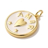 Brass Enamel Pendants KK-U027-17G-01-2