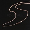 1.5mm Rack Plating Brass Oval Link Chain Necklaces for Women Men MAK-L044-25RG-3