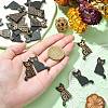 20Pcs 2 Styles Halloween Carved Wood Pendants WOOD-CJ0001-73-4